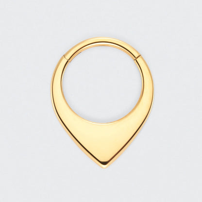 Teardrop Hinged Segment Hoop Ring in Gold - Titanium