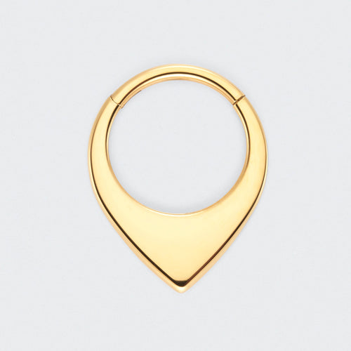 Teardrop Hinged Segment Hoop Ring in Gold - Titanium