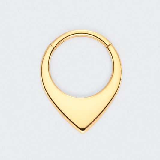 Teardrop Hinged Segment Hoop Ring in Gold - Titanium