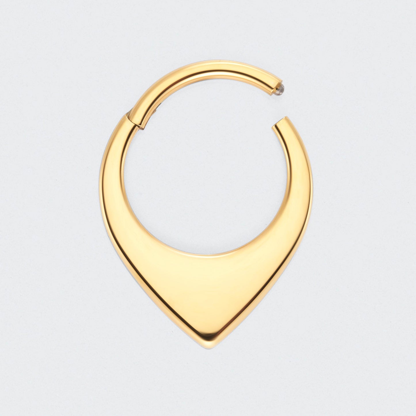 Teardrop Hinged Segment Hoop Ring in Gold - Titanium
