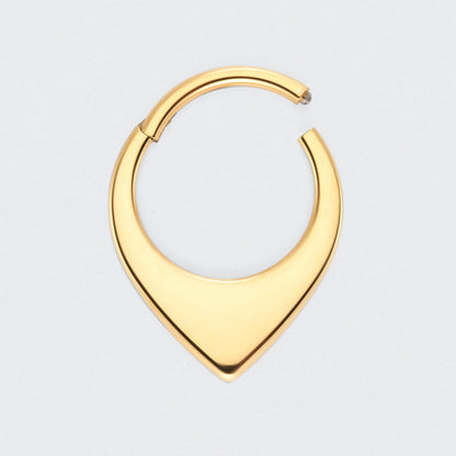 Teardrop Hinged Segment Hoop Ring in Gold - Titanium