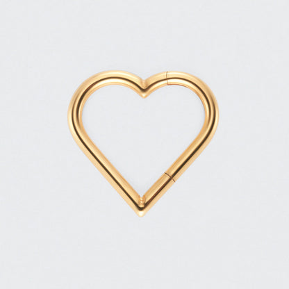 Heart Shaped Segment Clicker Ring in Gold - Titanium