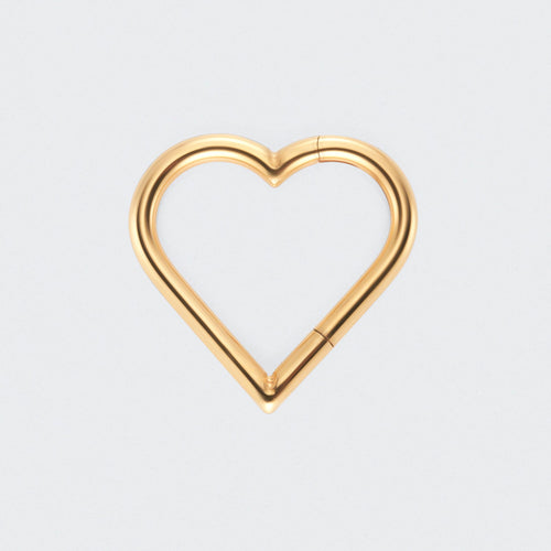 Heart Shaped Segment Clicker Ring in Gold - Titanium