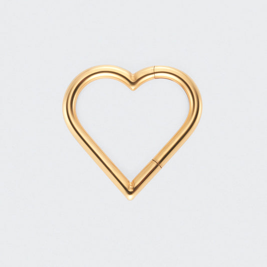 Heart Shaped Segment Clicker Ring in Gold - Titanium
