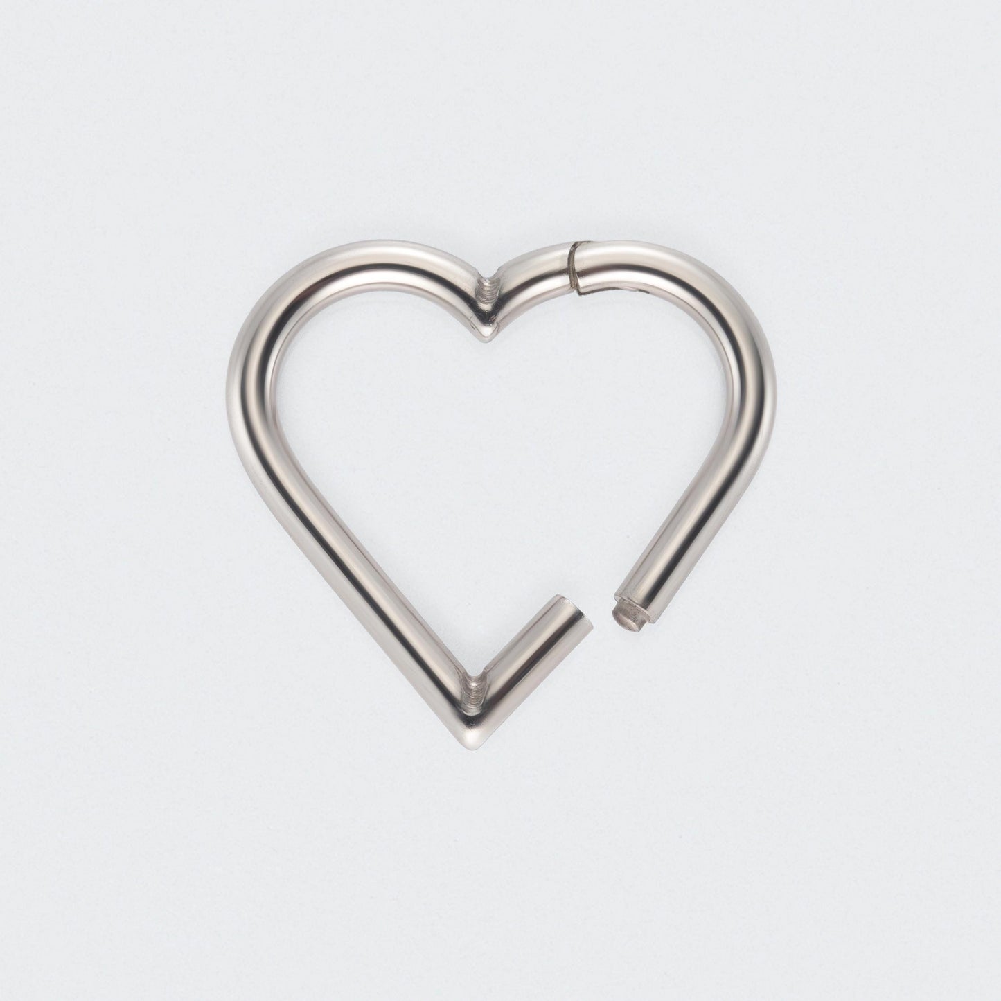 Heart Shaped Segment Clicker Ring in Silver - Titanium