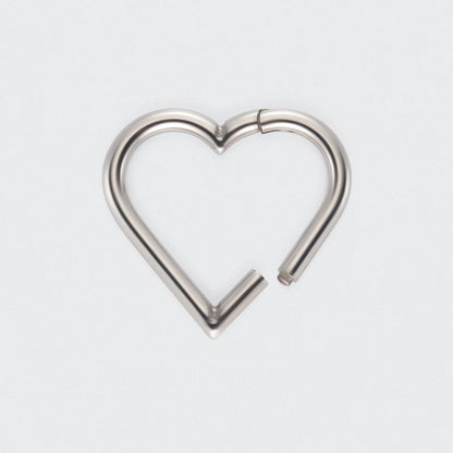 Heart Shaped Segment Clicker Ring in Silver - Titanium