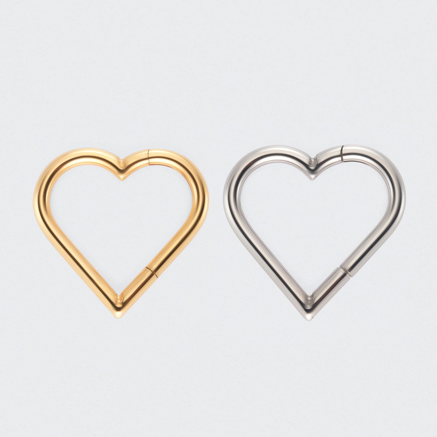Heart Shaped Segment Clicker Ring in Gold - Titanium