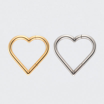 Heart Shaped Segment Clicker Ring in Gold - Titanium