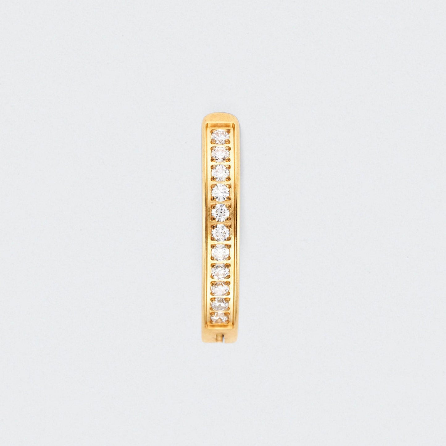 Single Paved CZ Hinged Belly Clicker in Gold - Titanium