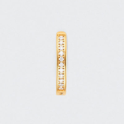 Single Paved CZ Hinged Belly Clicker in Gold - Titanium