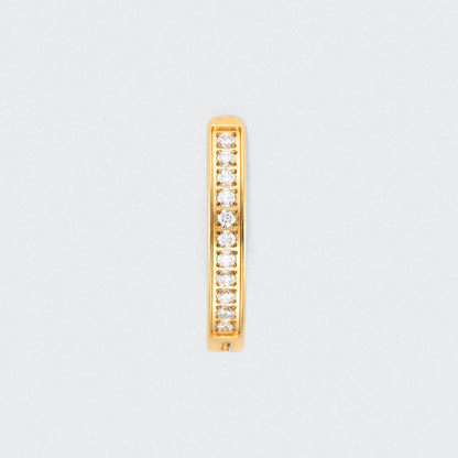 Single Paved CZ Hinged Belly Clicker in Gold - Titanium