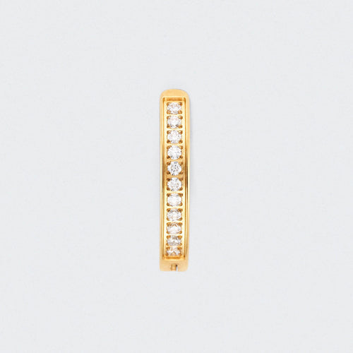 Single Paved CZ Hinged Belly Clicker in Gold - Titanium