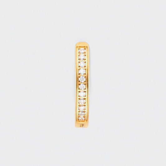 Single Paved CZ Hinged Belly Clicker in Gold - Titanium