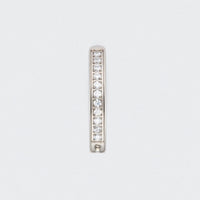 Single Paved CZ Hinged Belly Clicker in Silver - Titanium