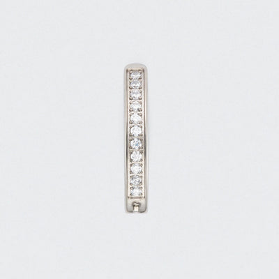 Single Paved CZ Hinged Belly Clicker in Silver - Titanium