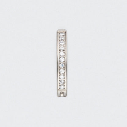 Single Paved CZ Hinged Belly Clicker in Silver - Titanium