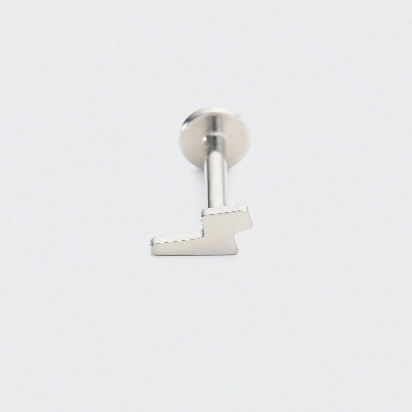 Thunder Threadless Labret in Silver - Titanium