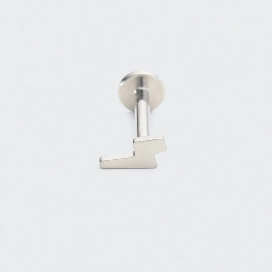 Thunder Threadless Labret in Silver - Titanium
