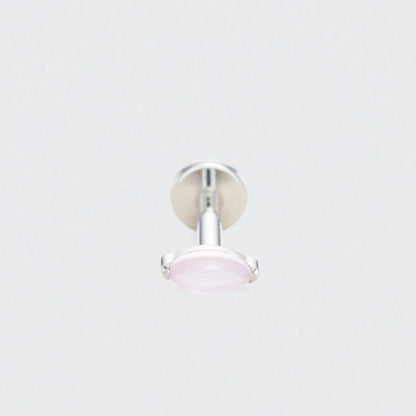 Single Marquise Pink Opal Labret in Silver - Titanium