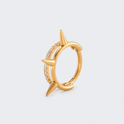 Nova Spike Segment Hoop in Gold - Titanium