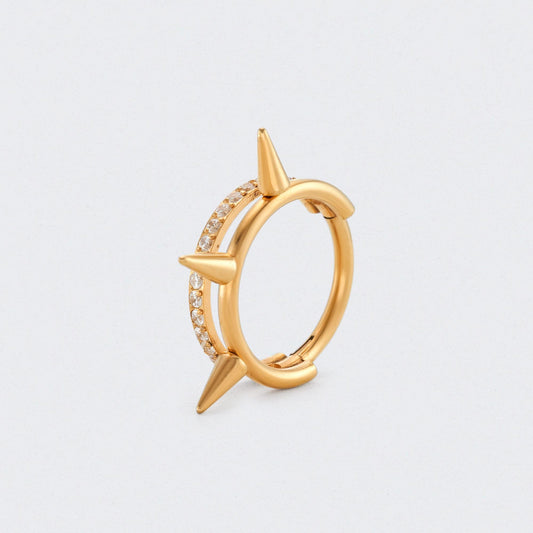 Nova Spike Segment Hoop in Gold - Titanium