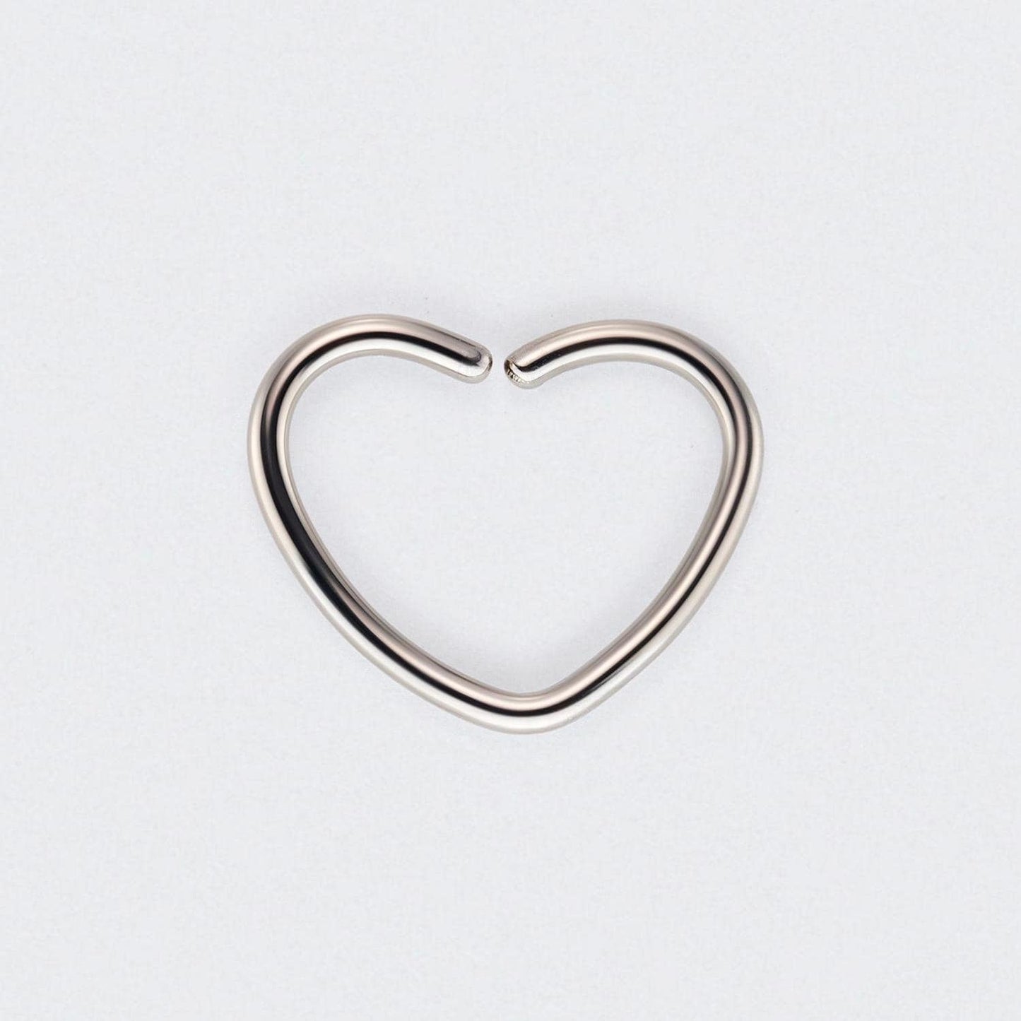 Seamless Heart Hoop in Silver - Titanium