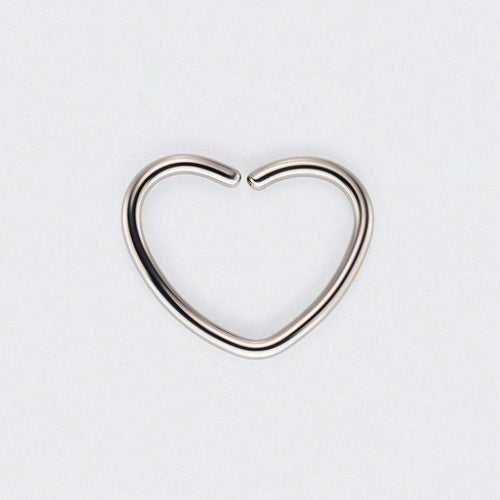 Seamless Heart Hoop in Silver - Titanium