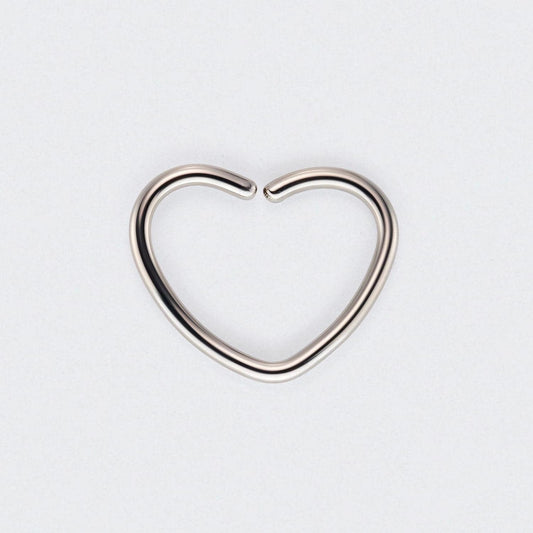 Seamless Heart Hoop in Silver - Titanium