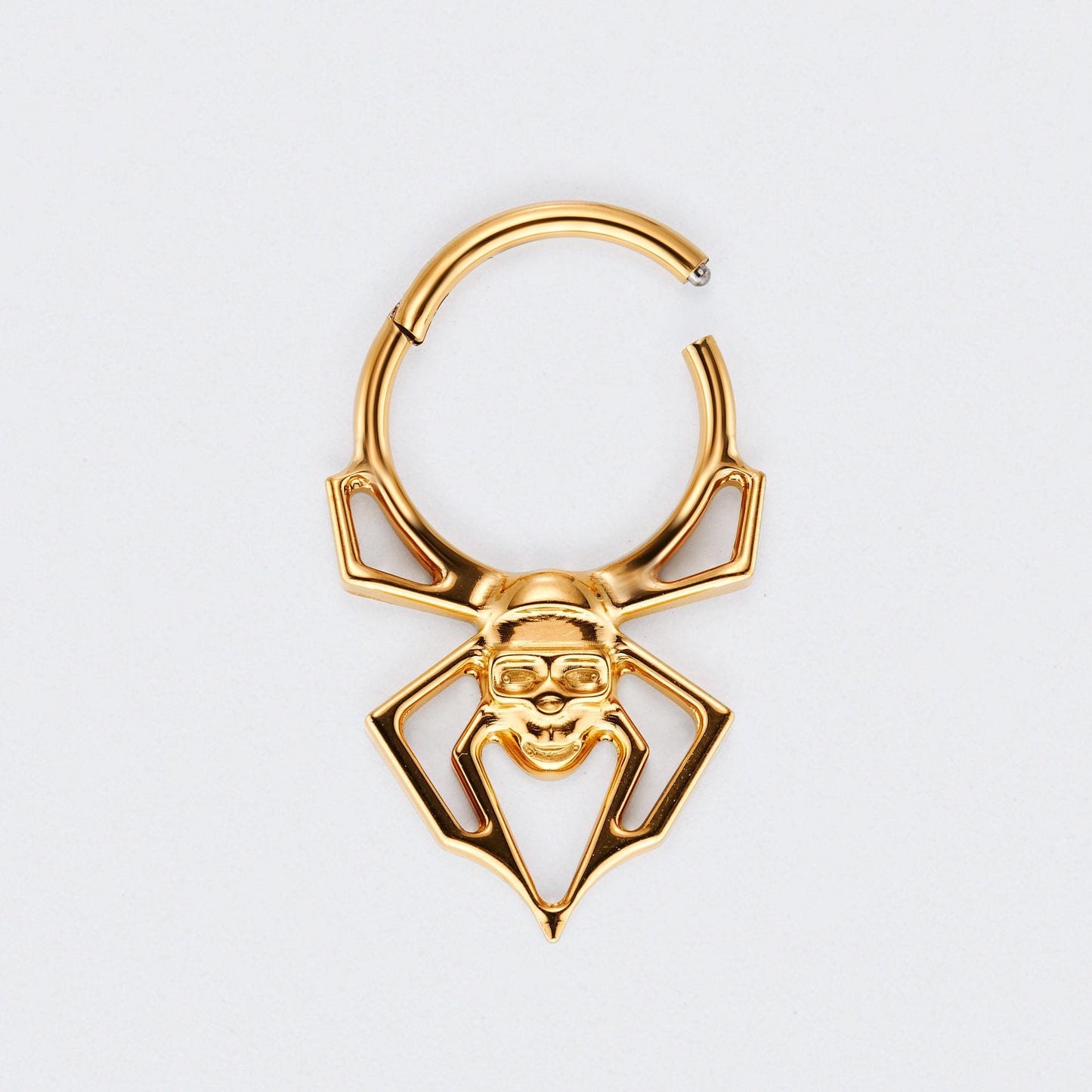 Spider Hinged Segment Hoop Clicker Ring in Gold - Titanium