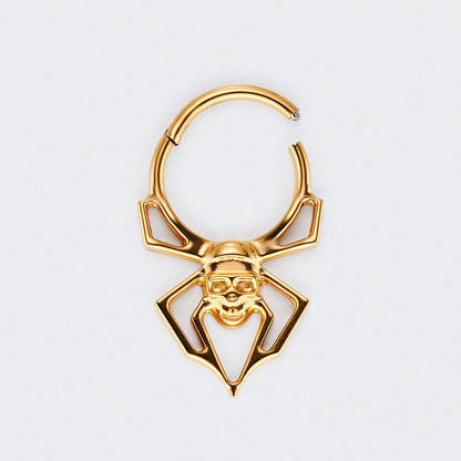 Spider Hinged Segment Hoop Clicker Ring in Gold - Titanium
