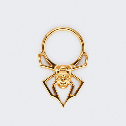 Spider Hinged Segment Hoop Clicker Ring in Gold - Titanium