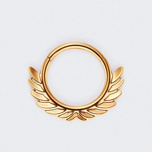 Champion Olive Wreath Segment Clicker Ring in Gold - Titanium