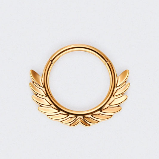 Champion Olive Wreath Segment Clicker Ring in Gold - Titanium