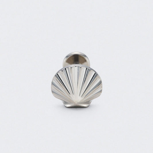 Shell Labret in Silver - Titanium