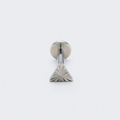 Ridged Triangle Labret in Silver - Titanium