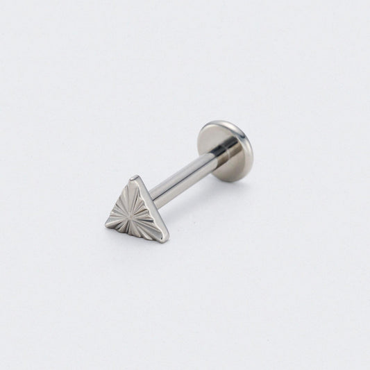 Ridged Triangle Labret in Silver - Titanium