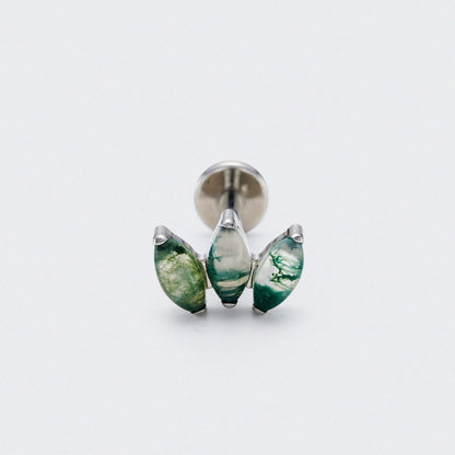Moss Triple Marquise Labret in Silver - Titanium