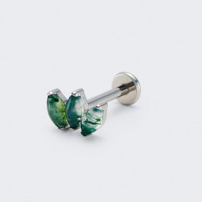 Moss Triple Marquise Labret in Silver - Titanium