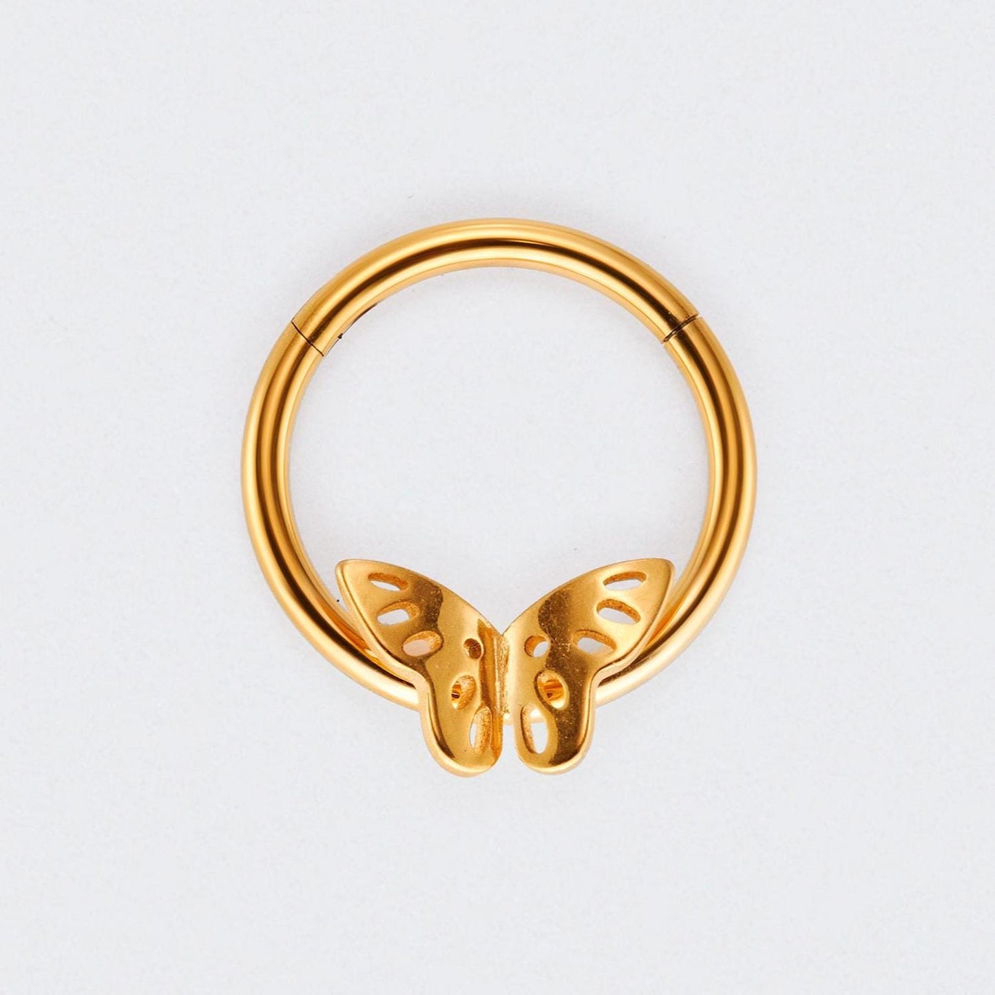 Butterfly Hinged Segment Hoop Ring in Gold - Titanium