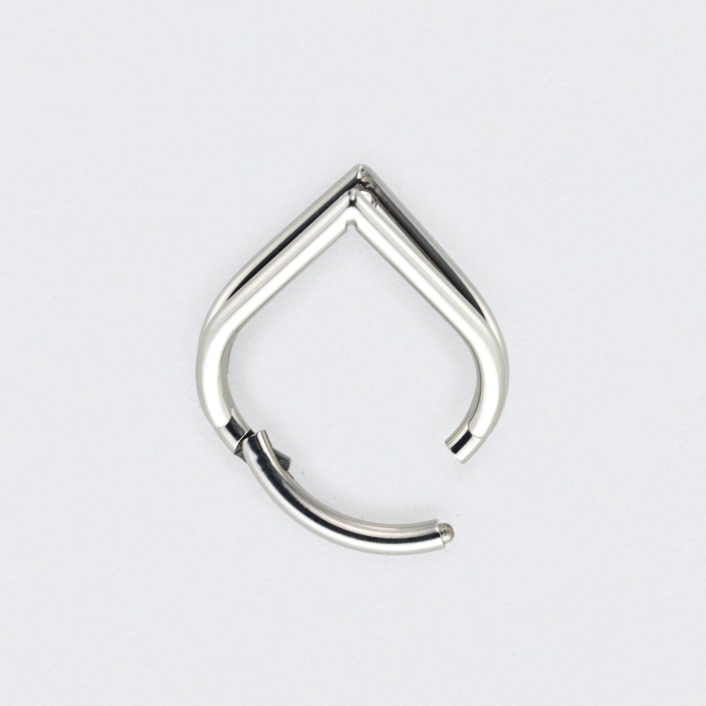 Tear Drop Triple Stack Hinged Clicker Segment Ring in Silver - Titanium