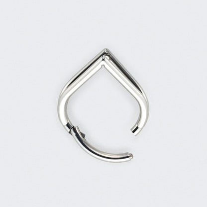 Tear Drop Triple Stack Hinged Clicker Segment Ring in Silver - Titanium