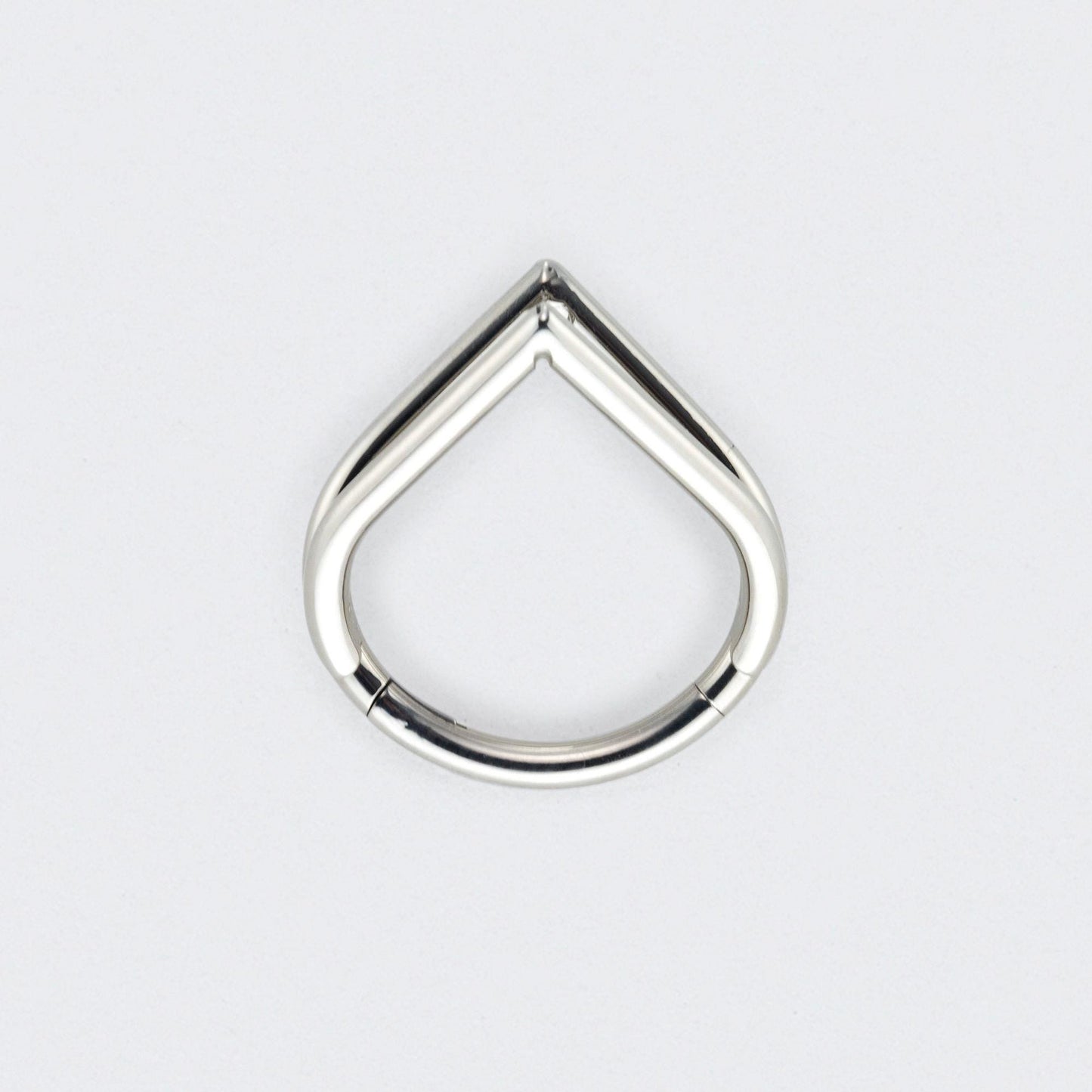 Tear Drop Triple Stack Hinged Clicker Segment Ring in Silver - Titanium