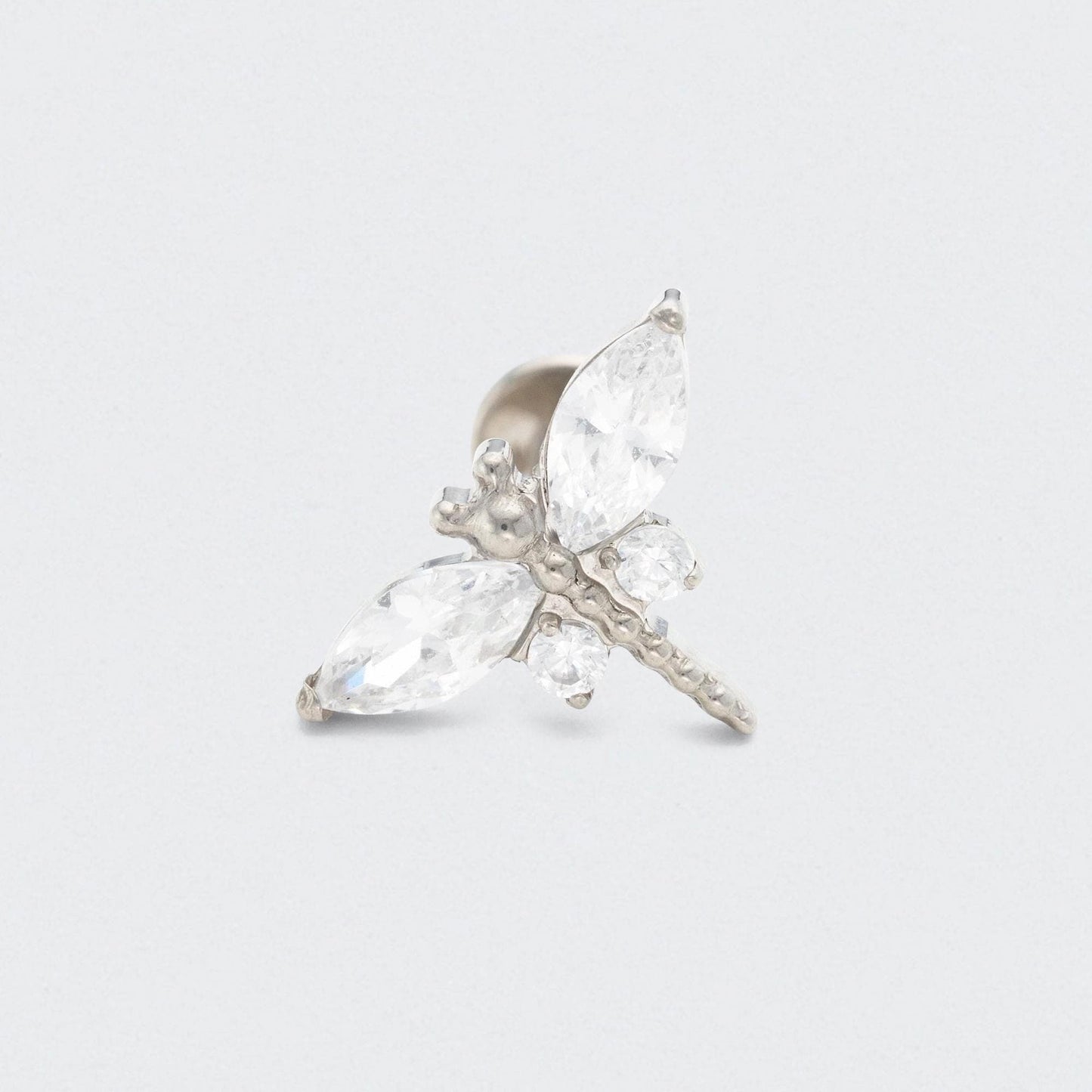 Dragonfly CZ Labret in Silver - Titanium