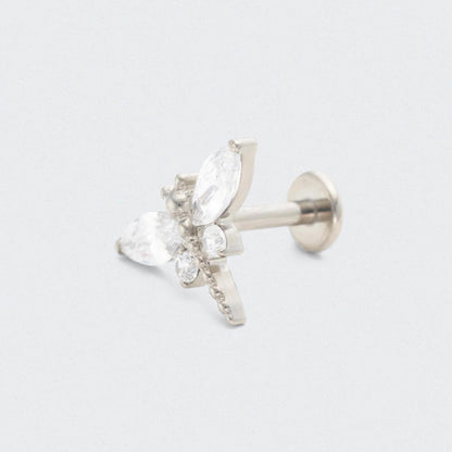 Dragonfly CZ Labret in Silver - Titanium