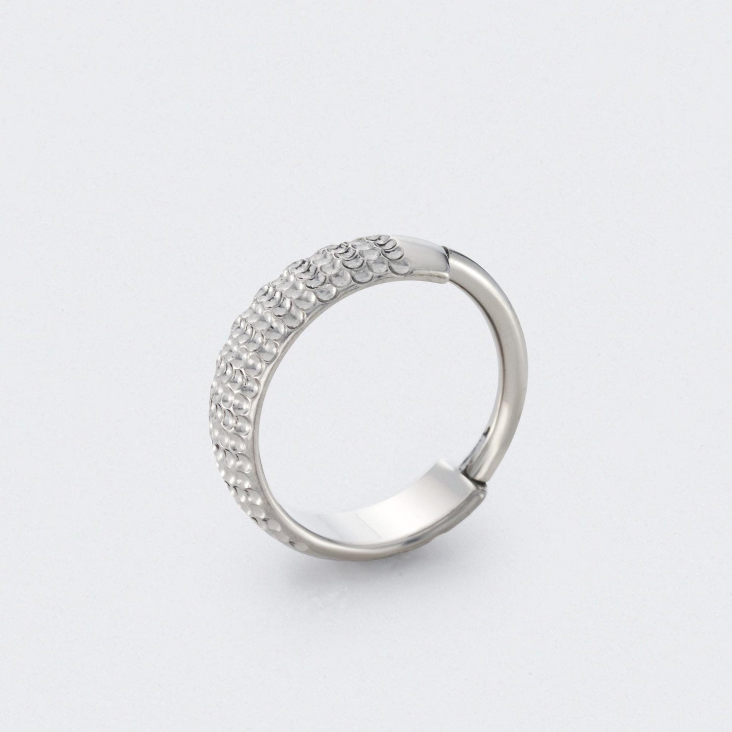 Huggie Hoop Bump Cut in Silver - Titanium