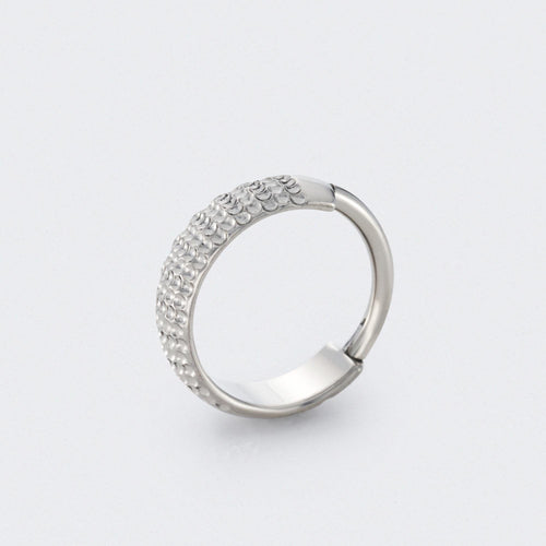Huggie Hoop Bump Cut in Silver - Titanium