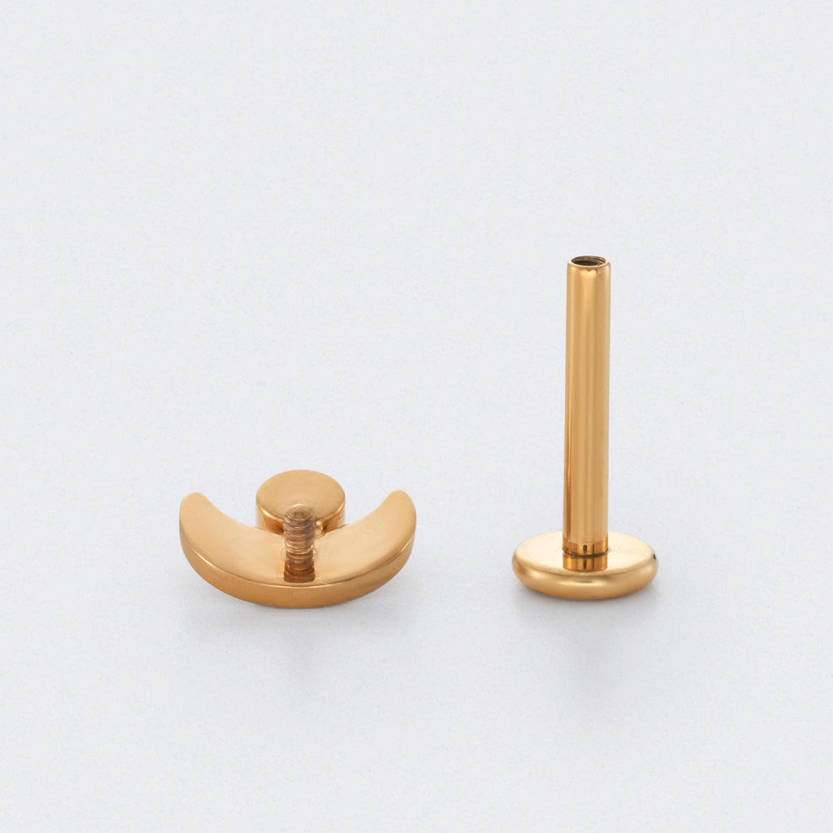 Moon Shape with CZ Labret in Gold - Titanium