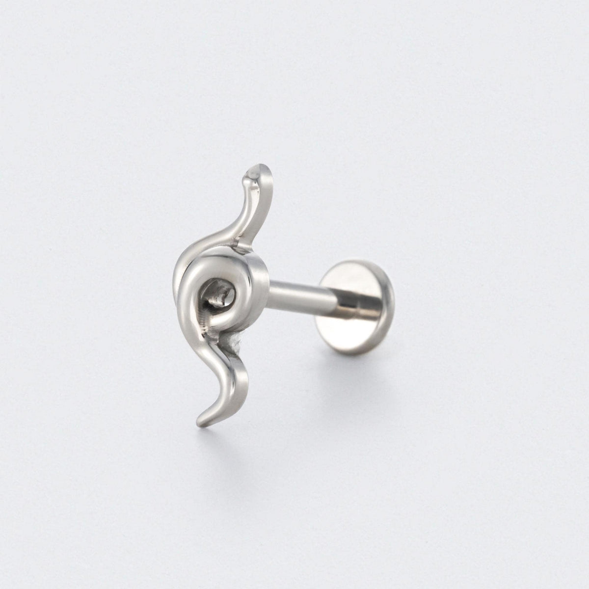 Snake Labret in Silver - Titanium