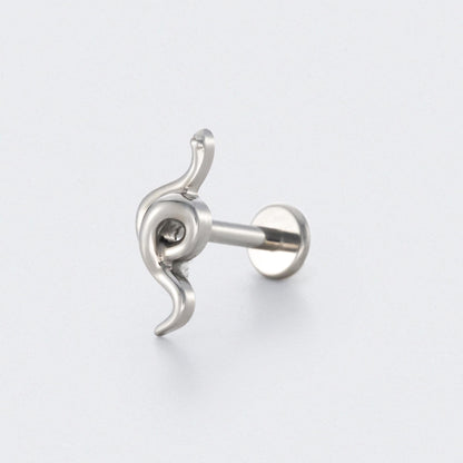 Snake Labret in Silver - Titanium