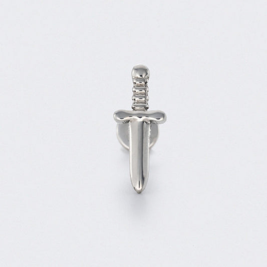 Dagger Labret in Silver - Titanium